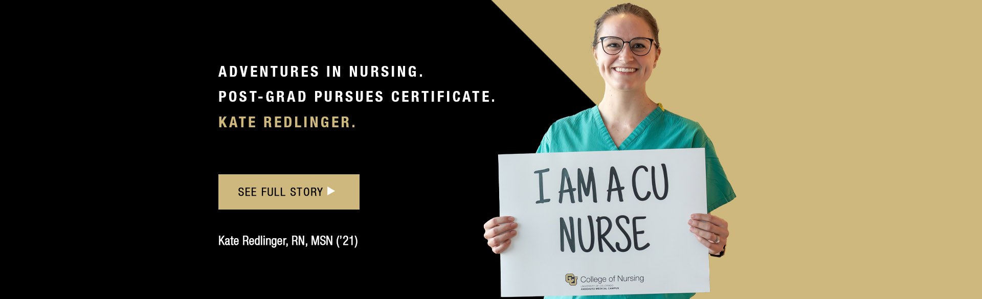 CU护理学院学生(校友)Kate Redlinger，注册护士，MSN '21